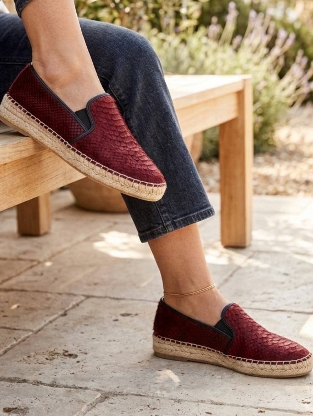 Zara burgundy ponyhair espadrilles sneaker loafers